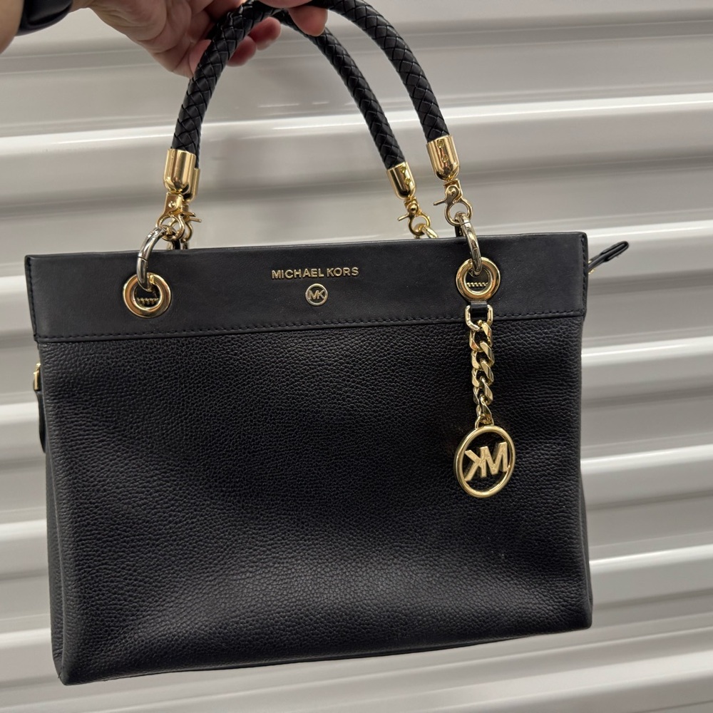 Michael Kors NWOT Black Satchel with Gold Accents
